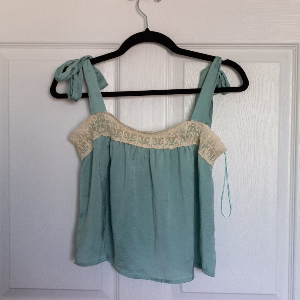 Tilly's light blue tie strap tank top